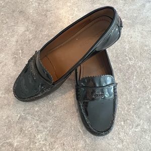 Coach black patent leather shoes